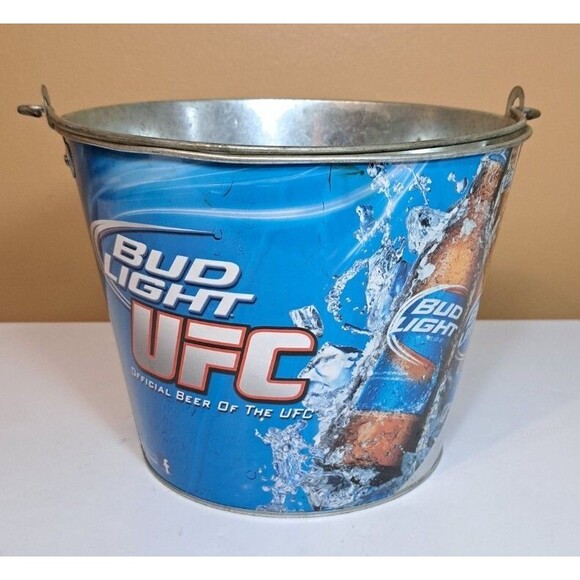 UFC Rashad Evans Bud Light Beer Ice Bucket Tin Anheuser Busch MMA Promo Bar - Picture 3 of 6